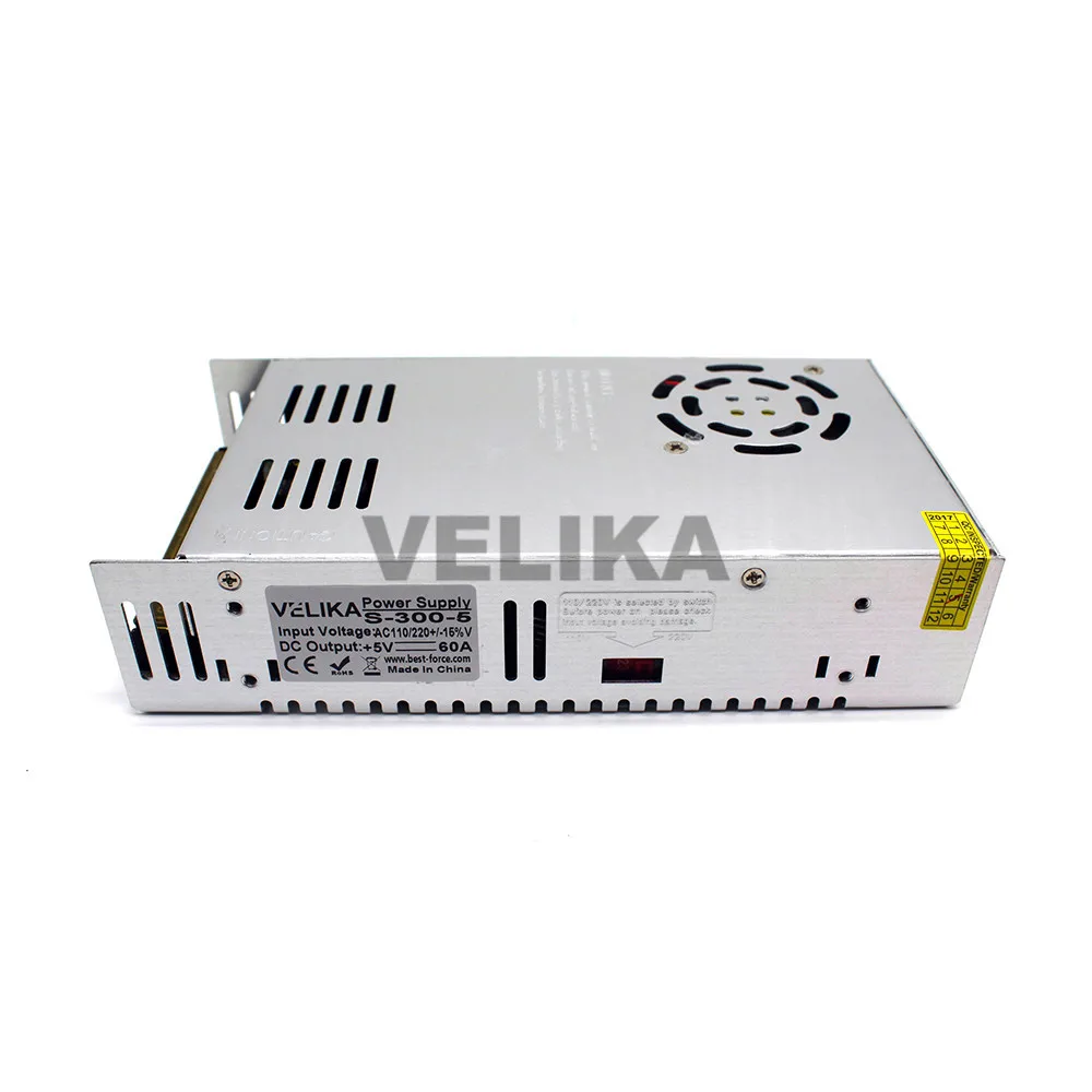 5V источник питания DC 60A 300w светодиодный трансформатор драйвера AC110V 220V к DC5V