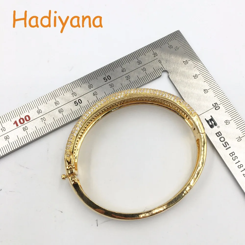 

HADIYANA Sparkling Big Bangle With Shining Cubic Zircon Women 2pcs Bangle & Ring Sets As Gift For Special Her SZ028