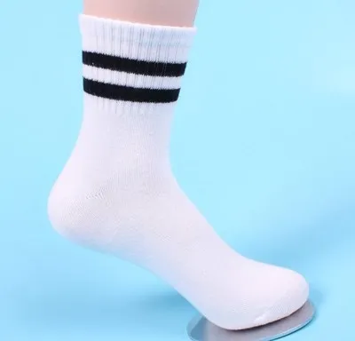 white 3 pairs 3 пар/лот, детские носки г. Новые корейские хлопковые носки в полоску для мальчиков на осень-зиму От 3 до 15 лет Детские носки для девочек - Цвет: white 3 pairs