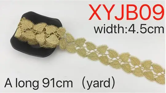 XYJB09 2 ярда золотого кружева розы Лист Подсолнух Сделай Сам Лолита Швейные аксессуары для одежды отделка края свадебный кружевной материал - Цвет: XYJB09
