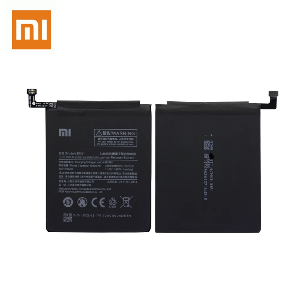 Новый аккумулятор BN31 для Xiaomi Mi 5X Mi5X Redmi Note 5A pro 3000/3080 мАч запасная батарея большой