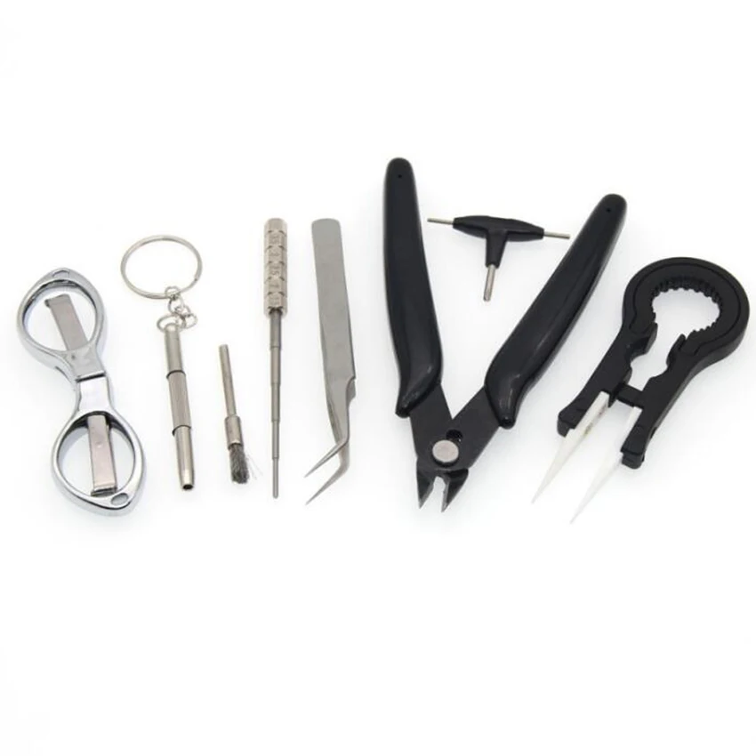 DIY Electronic Cigarette Special Tool Multifunctional Bag Wire Heaters Kit Ceramic Tweezers Rod Pliers Steel Brush | Инструменты