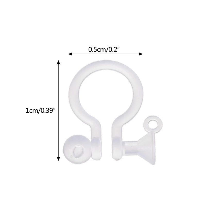 

50PCS Invisible Resin Earring Clips For Non Pierced Ears With Holes DIY Jewelry