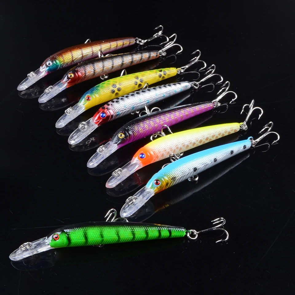 

1pcs 10cm 6.8g Hard Minnow Fishing Lure Topwater Floating Wobblers Crankbait Bass Artificial Baits Pike Carp Lures Pesca 3D Eyes