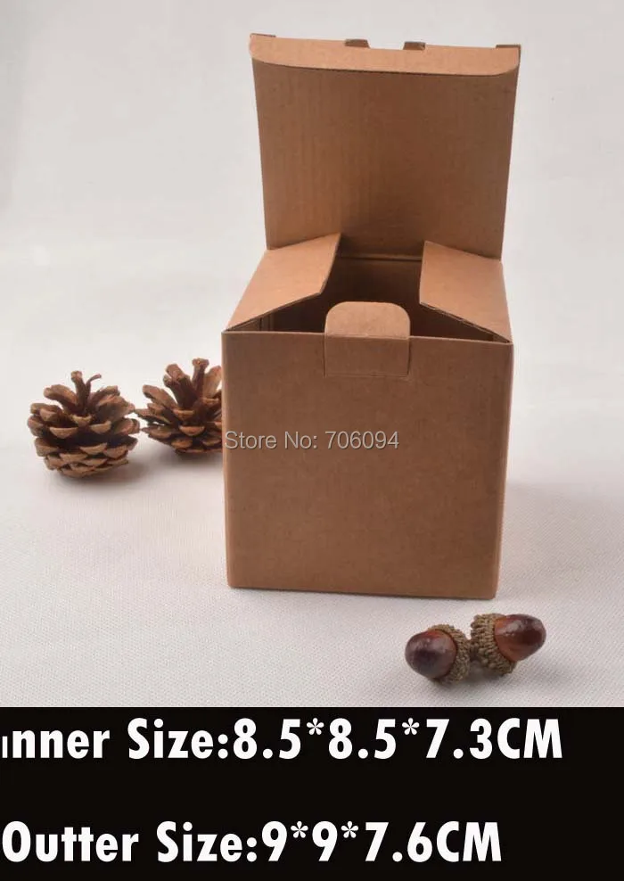 

8,5x8,5x7,3 см 50 шт./лот, коробки из крафт-бумаги, Подарочная коробка на заказ, коробка из гофрированной крафт-бумаги