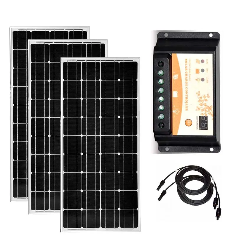 Панели солнечные 12 v 100 w 3 шт. дорожные Solaire 300 Солнечная Батарея Зарядное