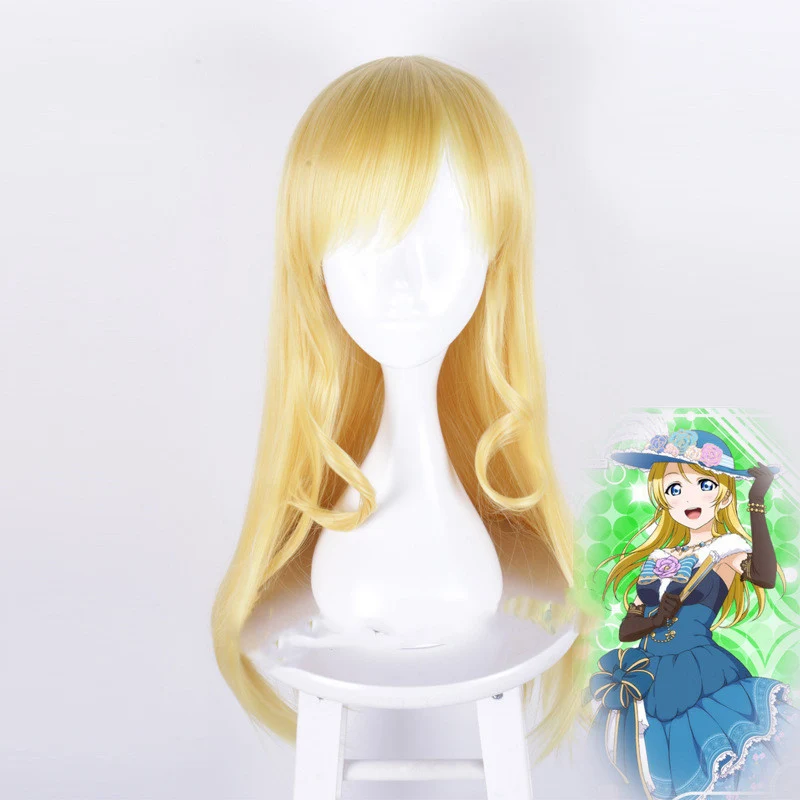 

Japanese Anime LoveLive Eli Ayase Wig Love Live Hair Golden Heat Resistant Girls Womens Wig LoveLive Eli Hair+Wig Cap