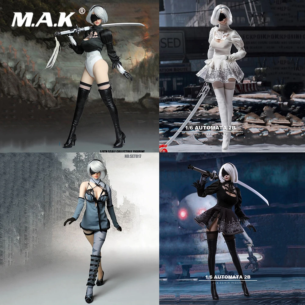 1/6 игровая фигурка 2B nier automata головы набор одежды w оружия 2 девочки пожелание маска