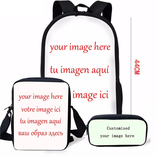 

INSTANTARTS Men Laptop Shoulder Bag Student Large Mochila Schoolbag Boy Girl Set Backpack Customize Your Image Backpack