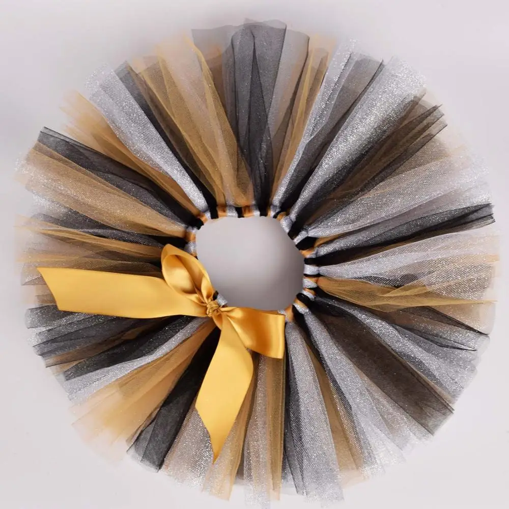 New Baby Girls Fluffy Tutu Skirt Black/Silver/Gold First Birthday Party Costume Infant Tulle Tutus Cake Smash Newborn-5T 6T | Мать и