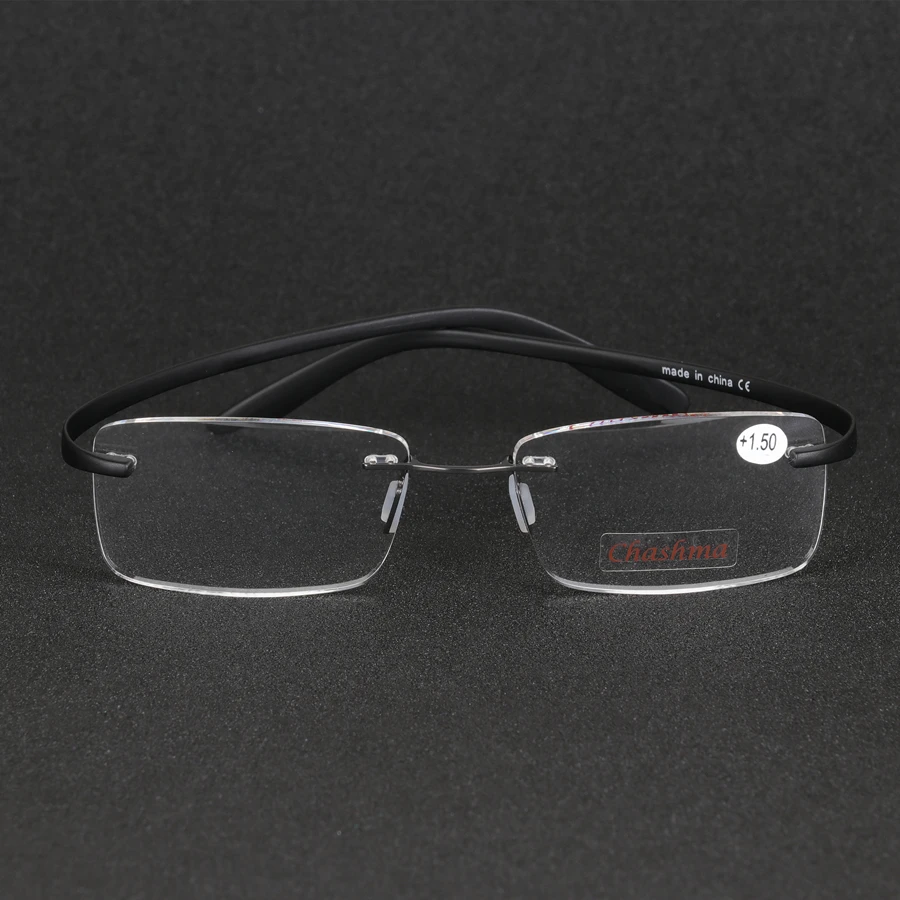 Chashma бренд Lesebrille TR90 очки лупа без оправы ультра светильник очки Рамка очки для чтения с Чехол диоптрий 1,5