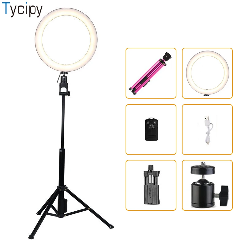 Tycipy 8 &quotкольцевой свет LED фотография 3200 K 5000 12W Фотостудия Свет телефон с