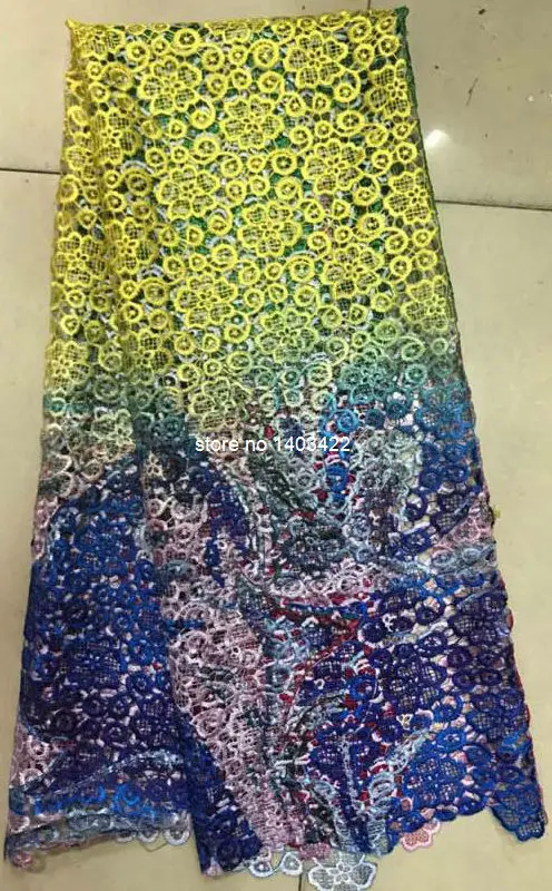 Африканский многоцветный высокое качество африканский тюль гипюр кружевной