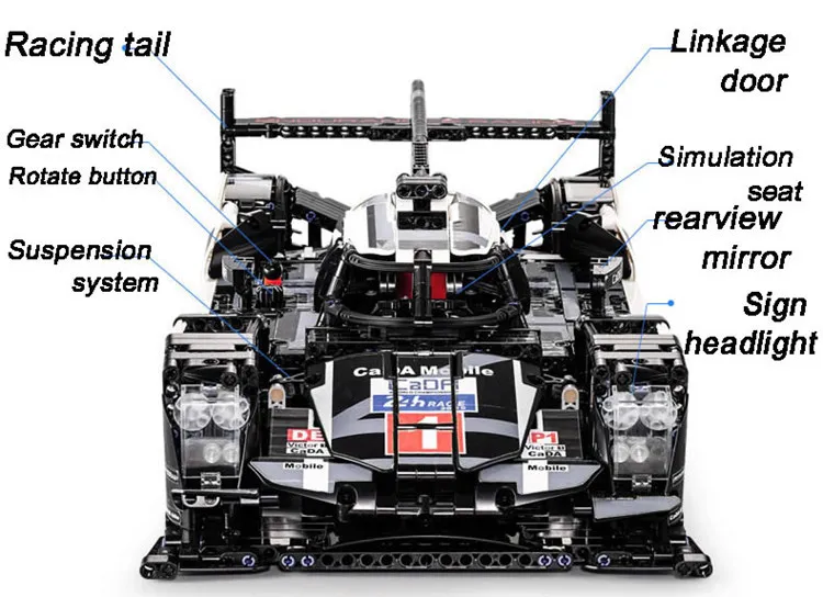 CADA Mobile Technic, 1586 шт, супер спортивная машина, скоростные чемпионы, город, MOC Creator, строительные блоки, кирпичи, DIY игрушки для детей, подарки