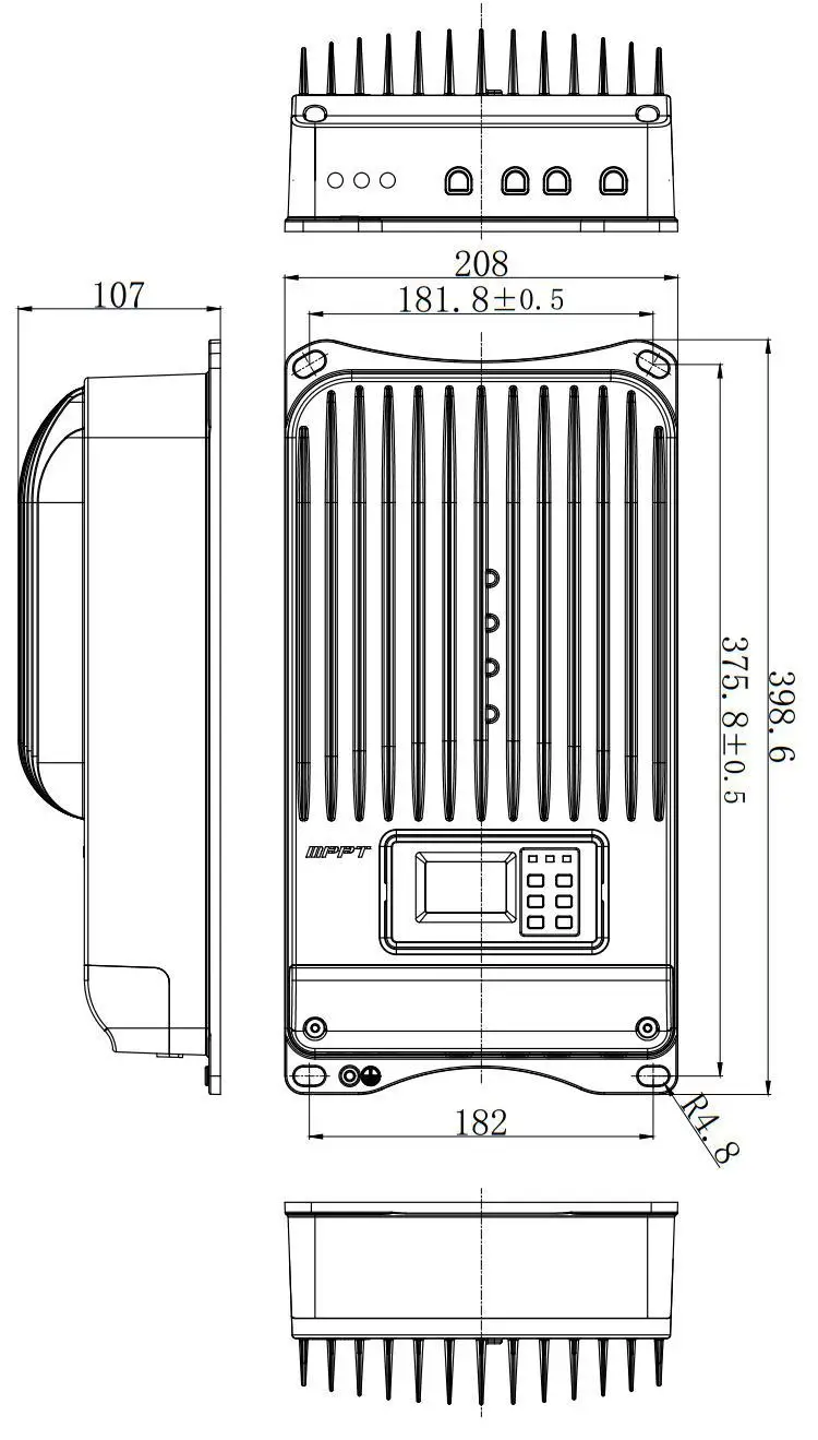 EPEVER 60amp ET6415BND автоматическая работа 12В 24В 36В 48В mppt контроллер солнечного заряда