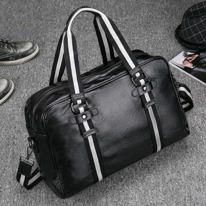 Men's PU Business Travel Soft Material Solid Color Long Zipper Handbag Handsome High Quality Multi-Function Handbag