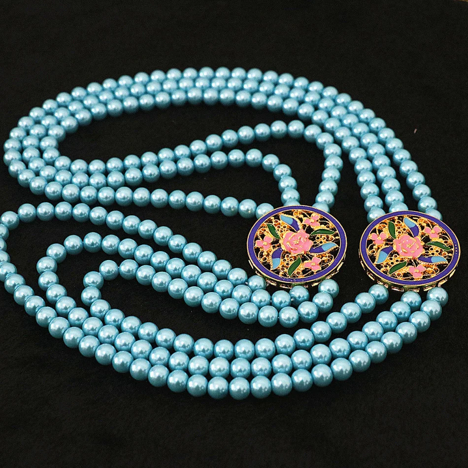 10 видов цветов 6 мм Shell Имитация жемчуга круглые бусины 3 ряда Уникальный