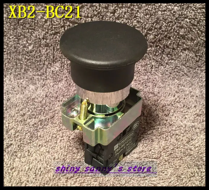 

10 шт./лот XB2-BC21 1 NO Мгновенный кнопочный переключатель с черной грибовидной головкой N/O совершенно новый