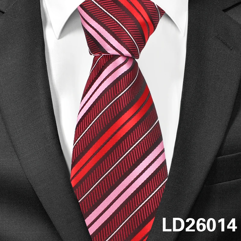 LD26014 Новые полосатые шелковые галстуки для мужчин жаккардовые Тканые Классические костюмы галстуки полосатый галстук для жениха Gravatas Corbata Vestidos мужской галстук - Цвет: LD26014