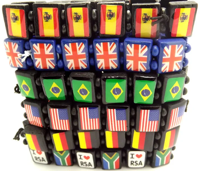 Оптовая продажа 60 шт. смешанный футбол Национальный флаг фотография ювелирные