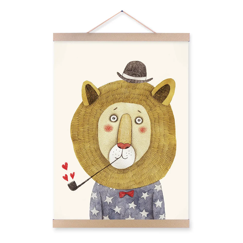 Nordic Animal Lion Bear Panda Canvas Art Prints Poster Hipster Painting Wall Picture For Kids Room Decor | Дом и сад