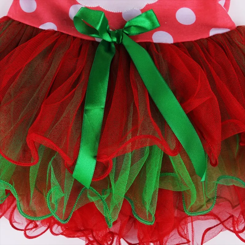 Christmas Girls Dress Santa Claus Polka Dot Baby Sleeveless Tutu Lace Party Costumes Girl | Детская одежда и обувь
