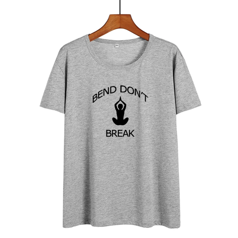 Bend Don't Break хипстер для женщин Йога печать футболка лето 2018 Графический Тройники