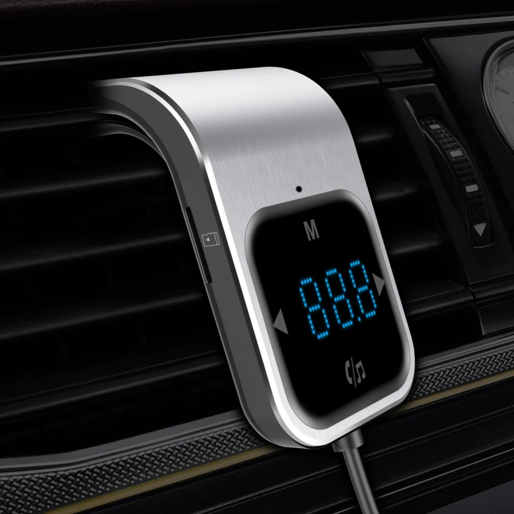 Nulaxy FM передатчик против скольжения Беспроводной Bluetooth Handsfree Car Kit Audio MP3 плеер