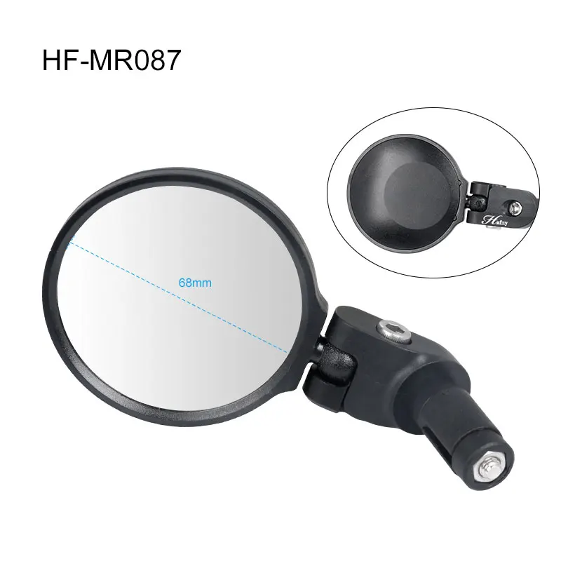 1PC 68mm HF-MR087 Велосипедное Зеркало на руль с внутренним креплением с Небьющимся объективом из нержавеющей стали, ударопрочная рамка, регулируемые углы Hafny - Цвет: 1PC 68mm HF-MR087