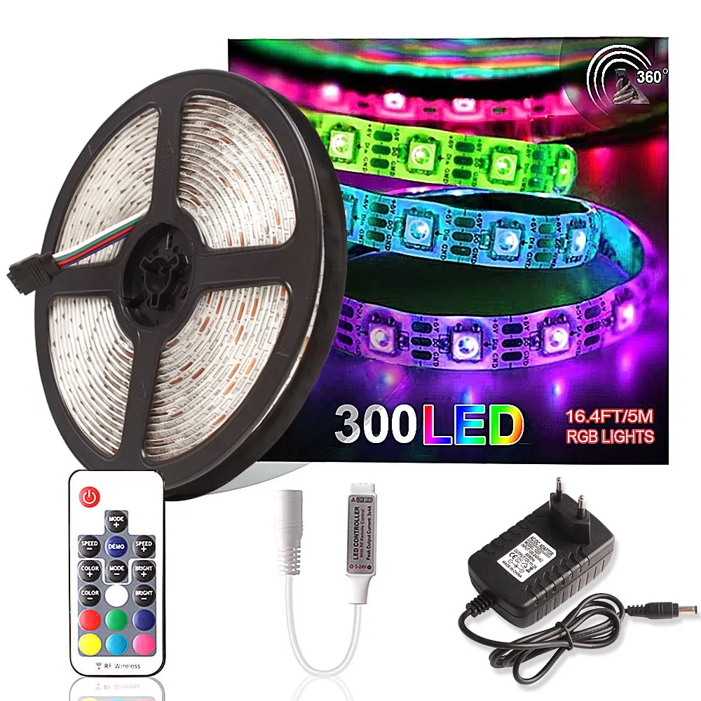 Bluetooth SMD RGB RGBW Светодиодная лента 5050 Диодная лента 12 в 2,4 г RF WiFi контроллер 5 м неоновый светодиодный светильник Ambi tv водонепроницаемый светодиодный светильник