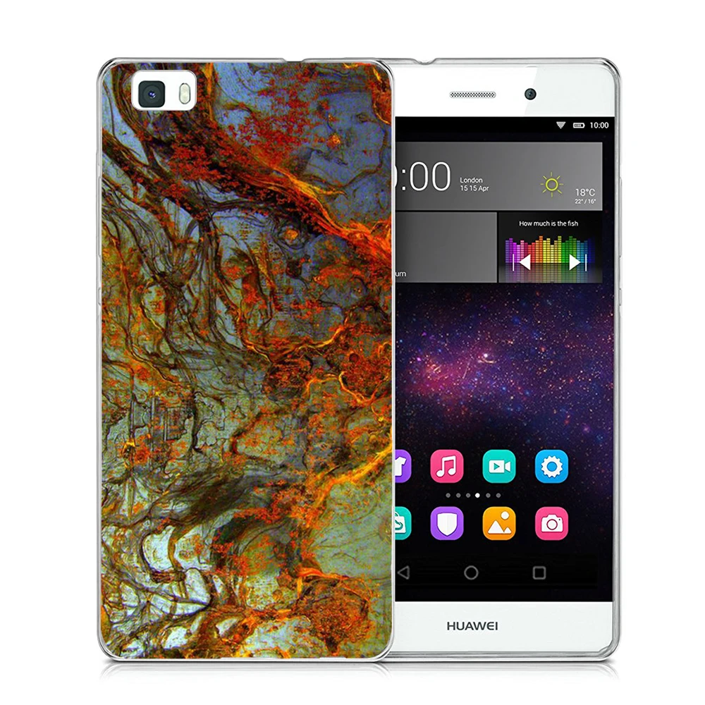 Для Huawei P8 Lite случаях Новинка 2017 камень мрамор Skin Грязезащищенная Мягкий