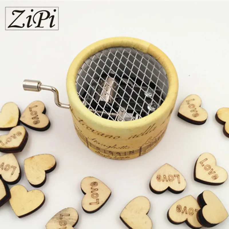 Zipi музыкальная шкатулка бумаги круглая рукоятка 18 мелодий DIY романтическая