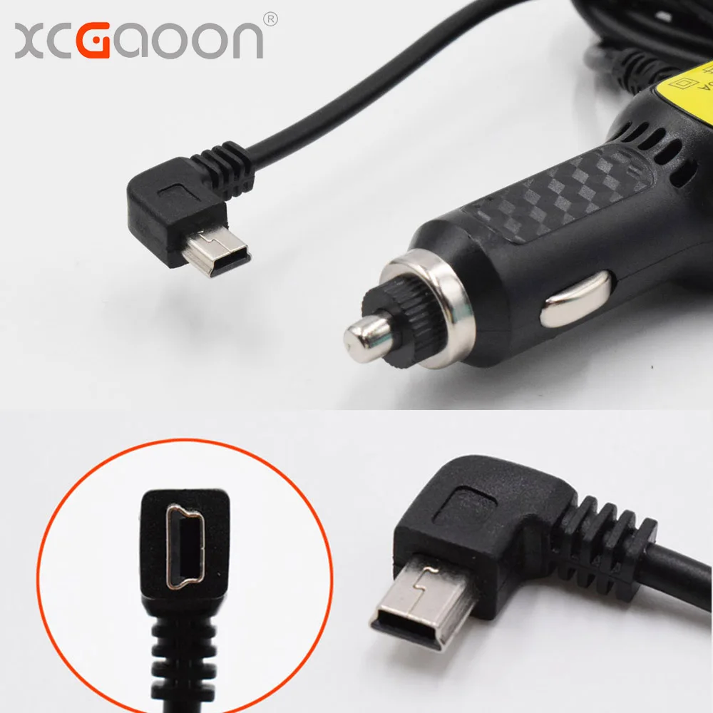 XCGaoon 3,5 метр 5V 3.5A изогнутые мини-usb зарядное устройство для авто с контрастным Зарядное устройство с 2 портами(стандарт Порты и разъёмы для Видеорегистраторы для автомобилей Камера gps видео Регистраторы вход переменного тока DC 8-36 V