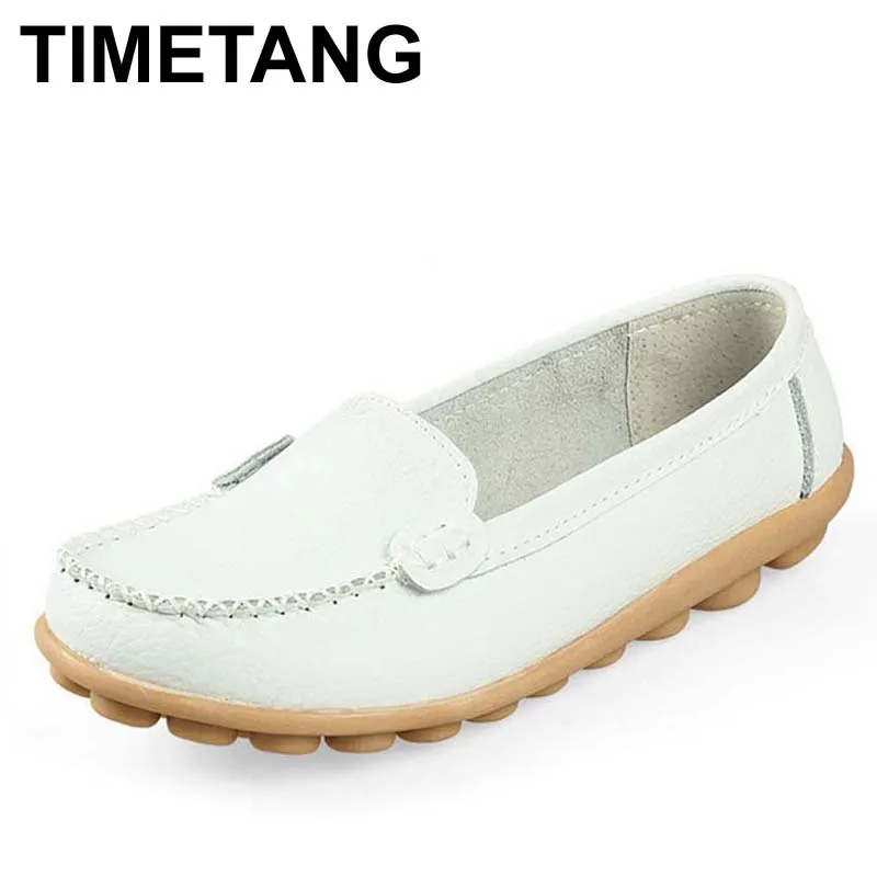 

TIMETANG New 2017 Women genuine Leather Shoes Slip-on Ballet women Flats Comfort shoes woman moccasins sapatilhas femininos