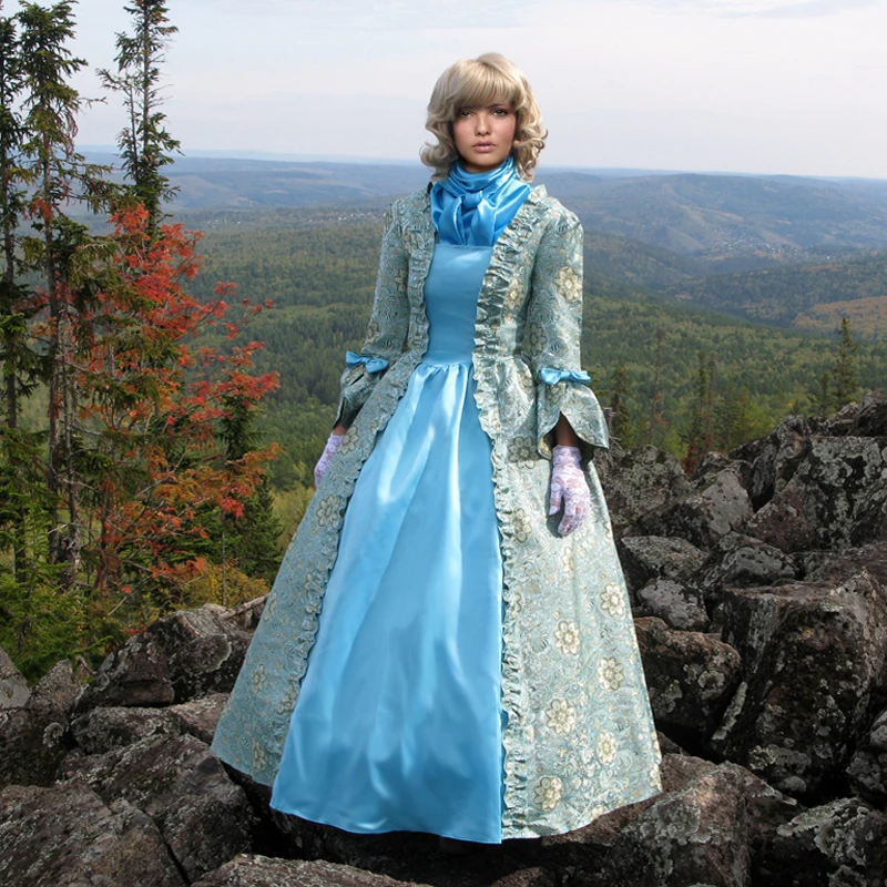 

Georgian Gothic Victorian Floral Dress Prom Gown Theater Reenactment Clothing