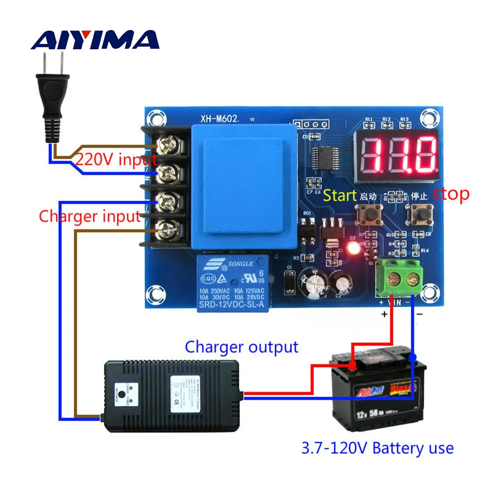 Aiyima 3 7 V 120 CNC Аккумулятор для хранения/литиевый контроль зарядки аккумулятора