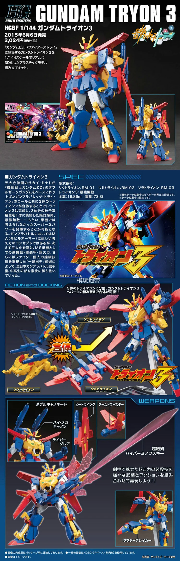 Gundam HG 1/144 модель GUNDAM TRYON 3 Трансформация Робот свобода Unchained мобильный костюм детские игрушки с держателем