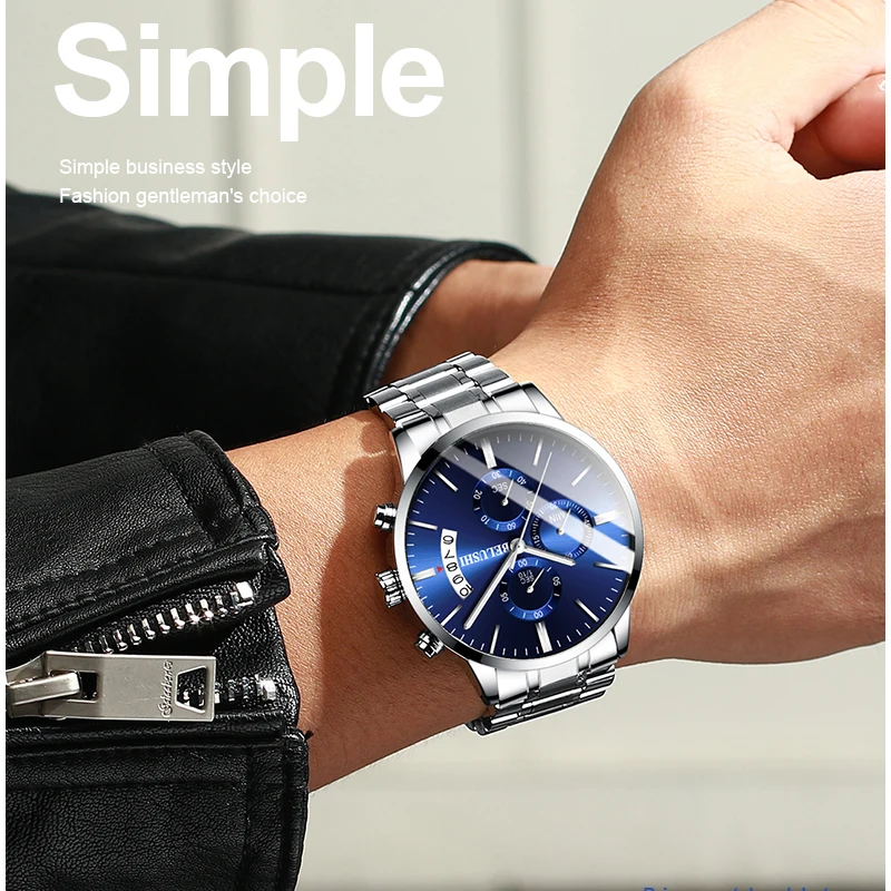 Buy Relojes Watch Men Fashion Sport Quartz Clock Mens Watches Chronograph high-end Business Waterproof Relogio Masculino on