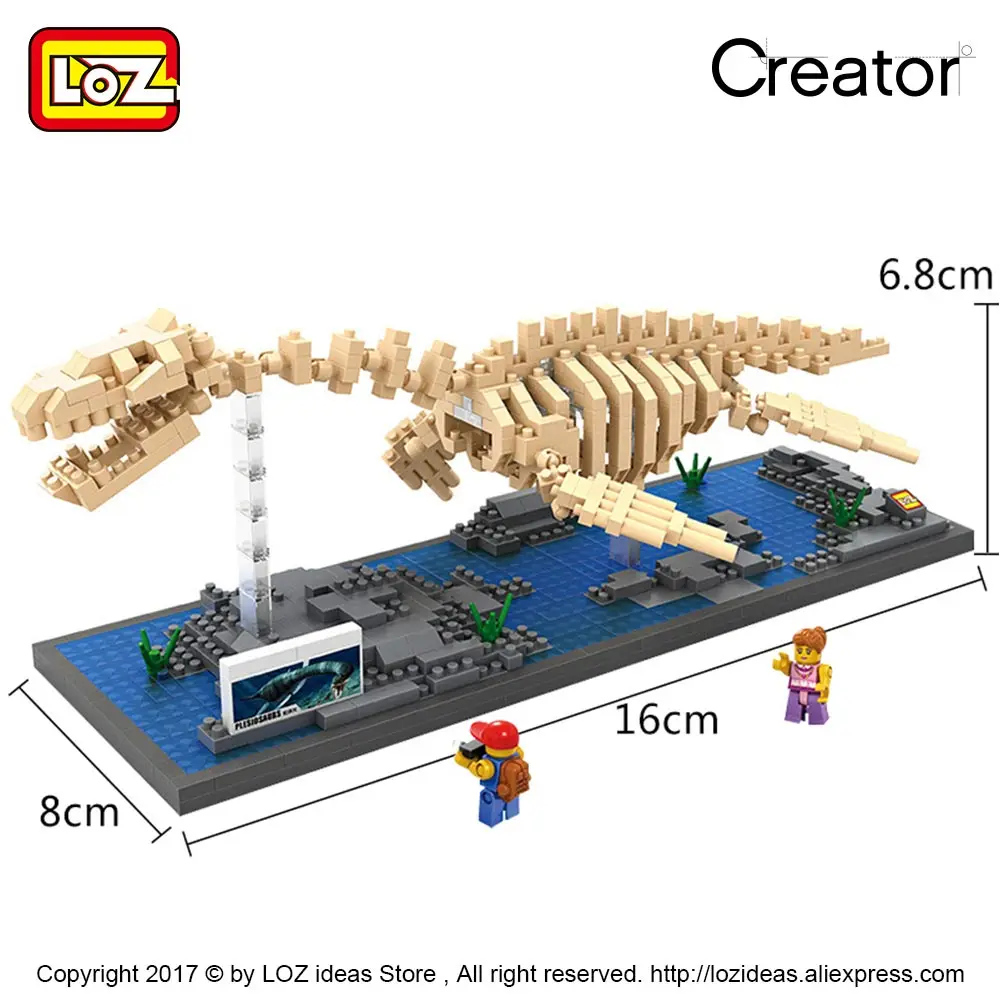 LOZ Алмазные блоки плиссиозавр скелет динозавра игрушки &quotfossiosourus&quot Jurassic древнее