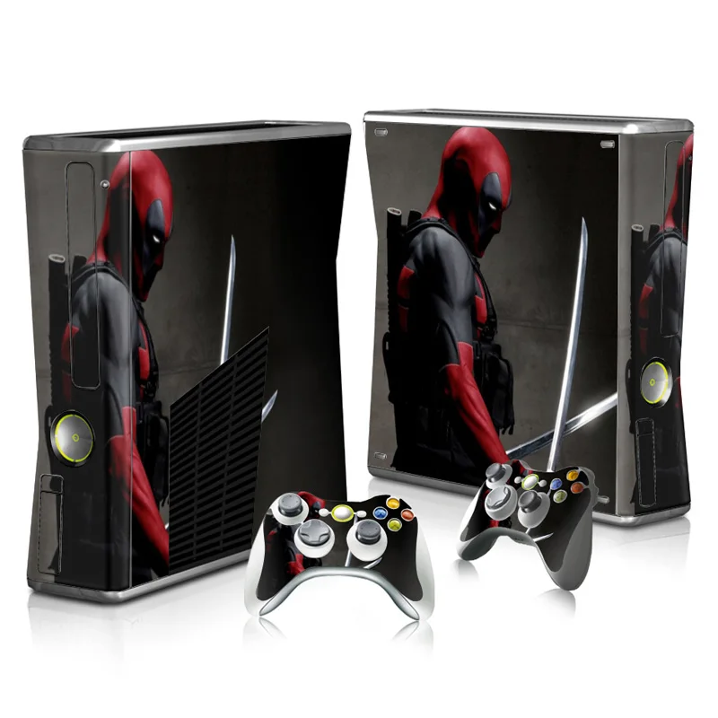 Дэдпул кожи наклейка для Xbox 360 Slim консоль и контроллеры Скины стикеры s для Xbox360 тонкий винил