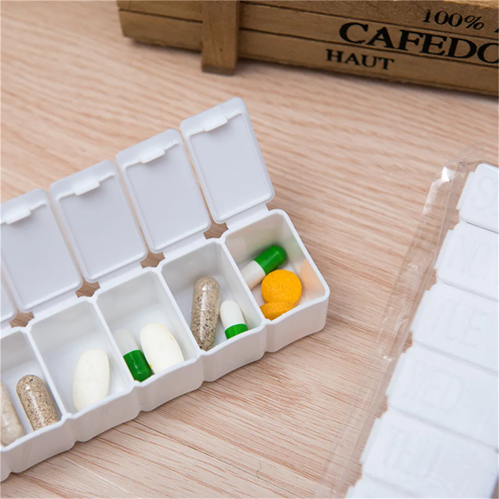 

portable Weekly 7Days Medicine Organizer Pill Case Pill Case Medicine Storage Tablet Pill Box With Clip LidsSplitters Storage
