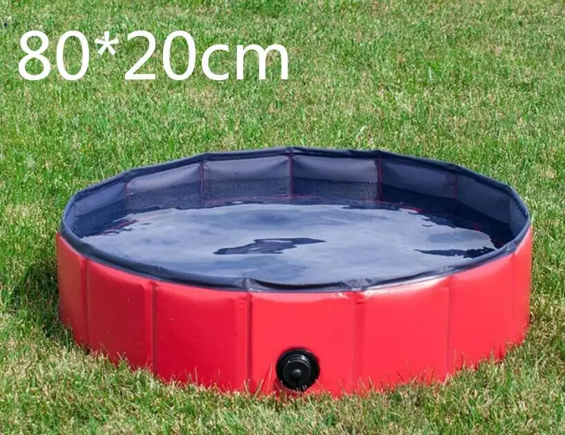 RED M 140*30 см большая жесткая пластиковая Складная складная детская собака для питомцев складной бассейн для собак для плавания летняя кровать для бассейна - Цвет: RED M