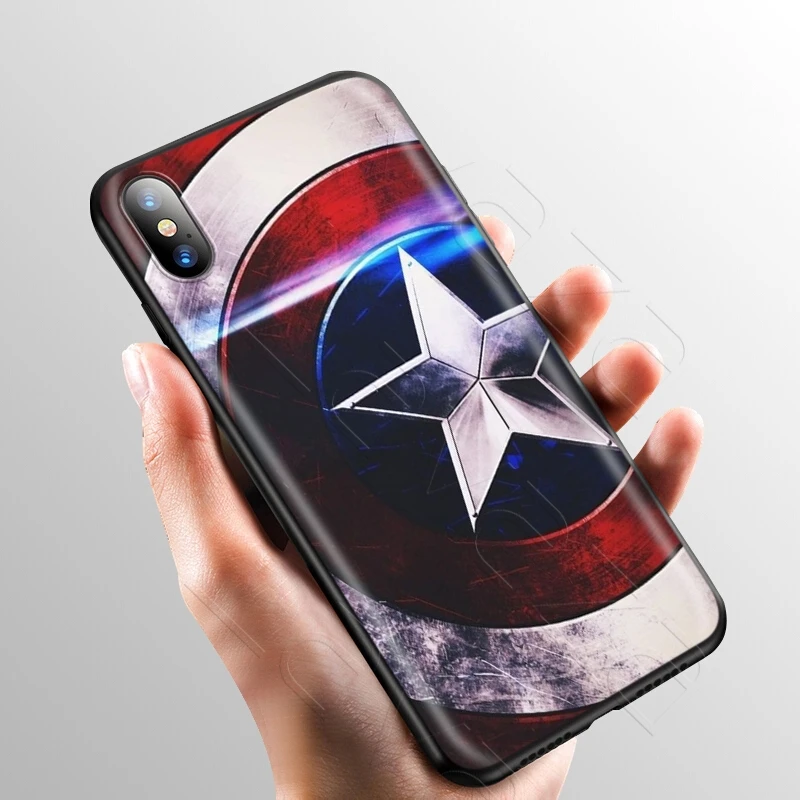 8 Чехол Lavaza Marvel Человек-паук Капитан Америка для iPhone 11 Pro XS Max XR X 8 7 6 6S Plus 5 5S se - Цвет: 8