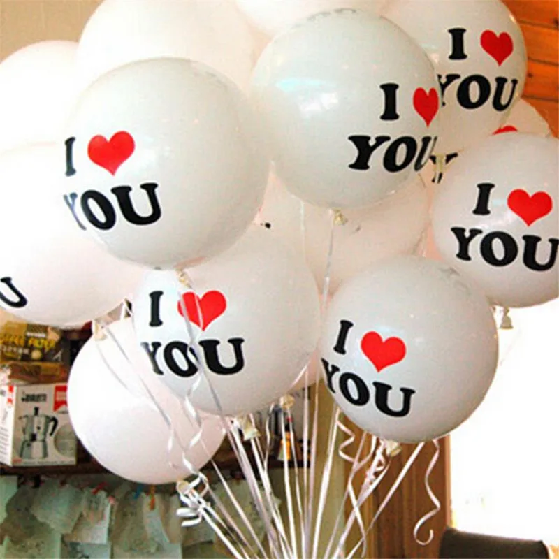 Горячая распродажа 10 шт./лот 12 дюймов латексный шар I LOVE YOU Свадебные украшения