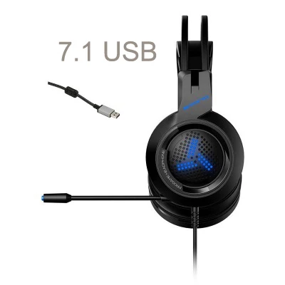 Игровая гарнитура светодиодный музыкальный аудио BigWith Mic игровая для ПК Компьютерная гарнитура 7,1 канал 3,5 мм разъем стерео опционально - Цвет: usb