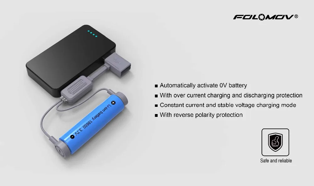 Портативный магнитный USB литий-ионный аккумулятор зарядное устройство FOLOMOV A1 с зарядкой/разрядкой POWER BANK funtion 1000mA DC5V легкий