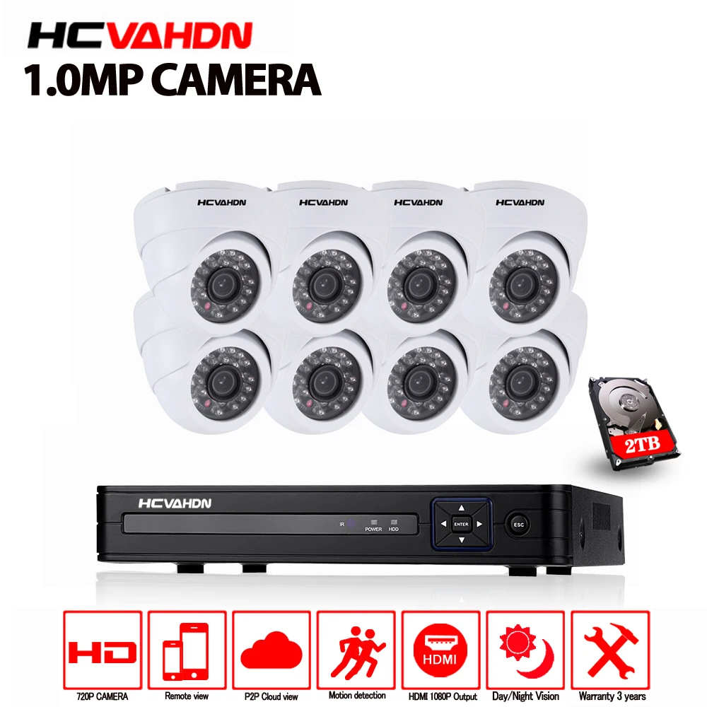 Система видеонаблюдения 720P 8 каналов 1080P HDMI AHD DVR|8 cameras|ahd dvr kitcamera surveillance kit |