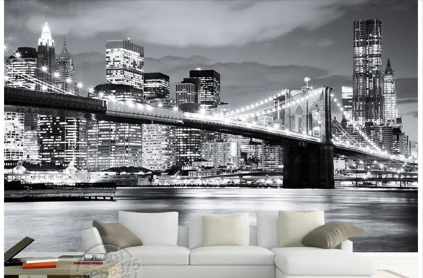 

3d wallpaper custom mural non-woven picture bridge in New York City scenery decoration painting photo wallpaper for walls 3 d