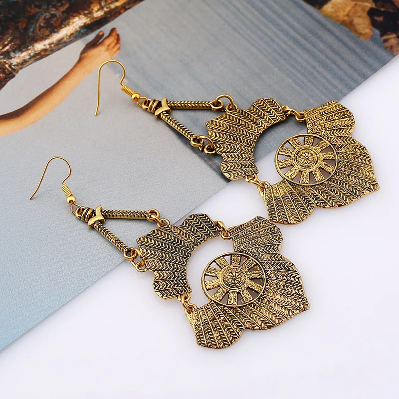 2017 Модные Винтажные длинные Этнические богемные серьги для женщин Висячие