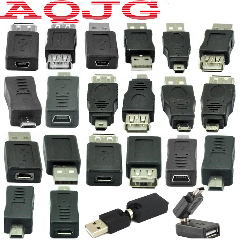 Адаптер micro usb переключатель штырь-гнездо Usb 360 градусов мини usb2.0 для автомобиля Mp3